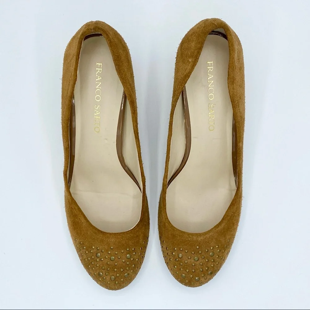 Franco Sarto Zinc Embellished Suede Wedges Size 10